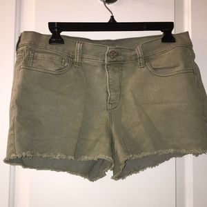 Army green cutoff shorts